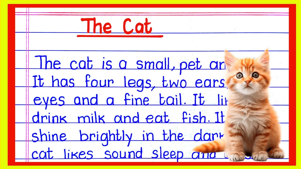 The Cat Essay in English | Cat Paragraph for class 2 | Billi par nibandh english mein |essay on cat