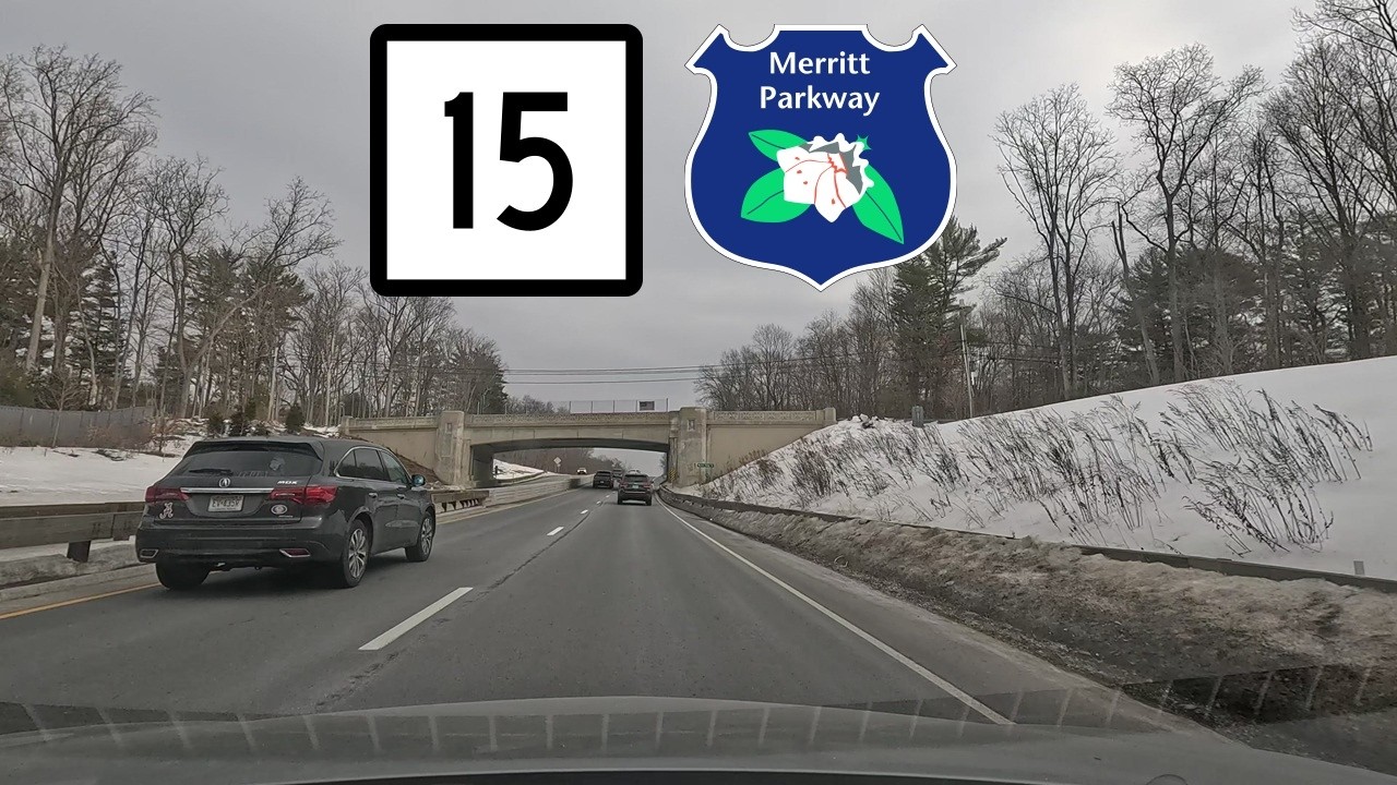 ⁴ᴷ⁶⁰ Driving Merritt Parkway from New Canaan, CT to Trumbull, CT
