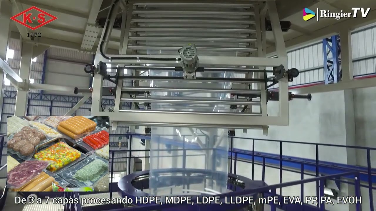 Máquina sopladora de película multicapa en acción- Kung Hsing