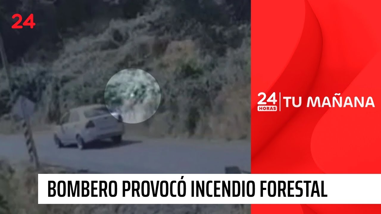 VIDEO: momento exacto en que bombero habr&iacute;a provocado incendio forestal en La Cruz | 24 Horas