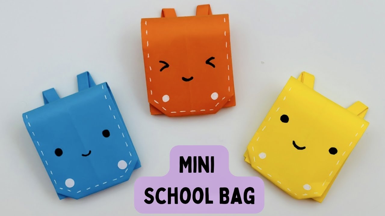 DIY MINI PAPER SCHOOL BAG STORAGE ORGANIZER / Paper Craft / Origami  Storage Box DIY /Desk Organizer