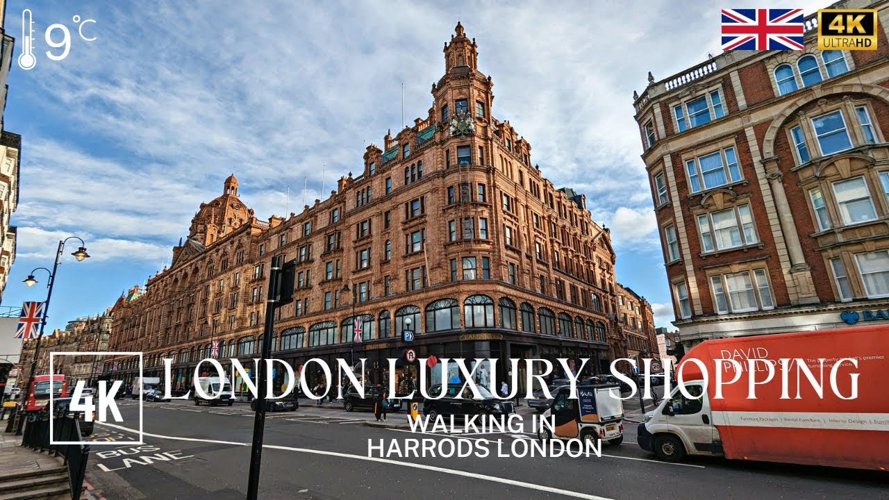 Harrods London Walking Tour Luxury London Walk Shopping Department Store in Harrods January 2023 4K