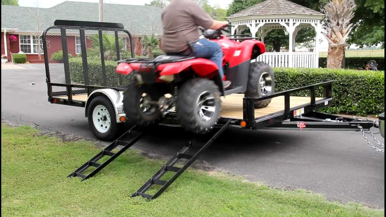 ATV Side Load Ramps on a PJ Utility Trailer