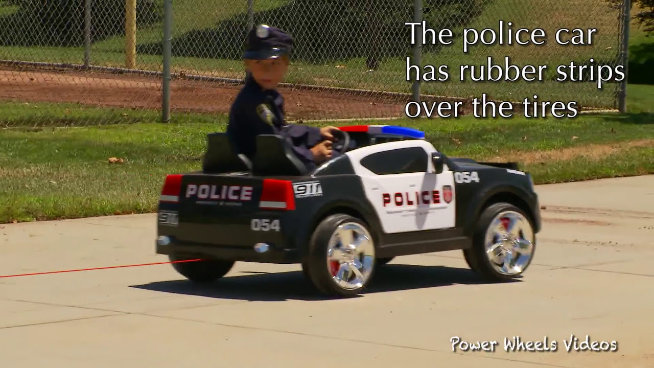Tug-of-War Power Wheels, Police vs Fire!  Fire Truck Video for Kids!