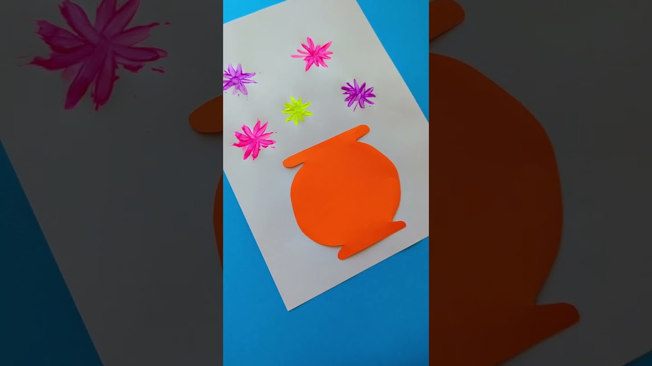 Cool hack for drawing flowers! 🌼 Kids learn easy arts & crafts ✂️ #forkids #educational #preschool