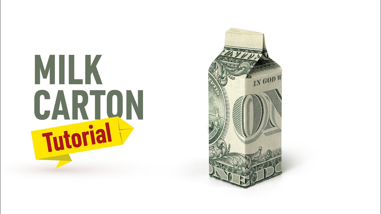 How to Make a Money Milk carton | Easy Dollar Origami Milk carton | Tutorial