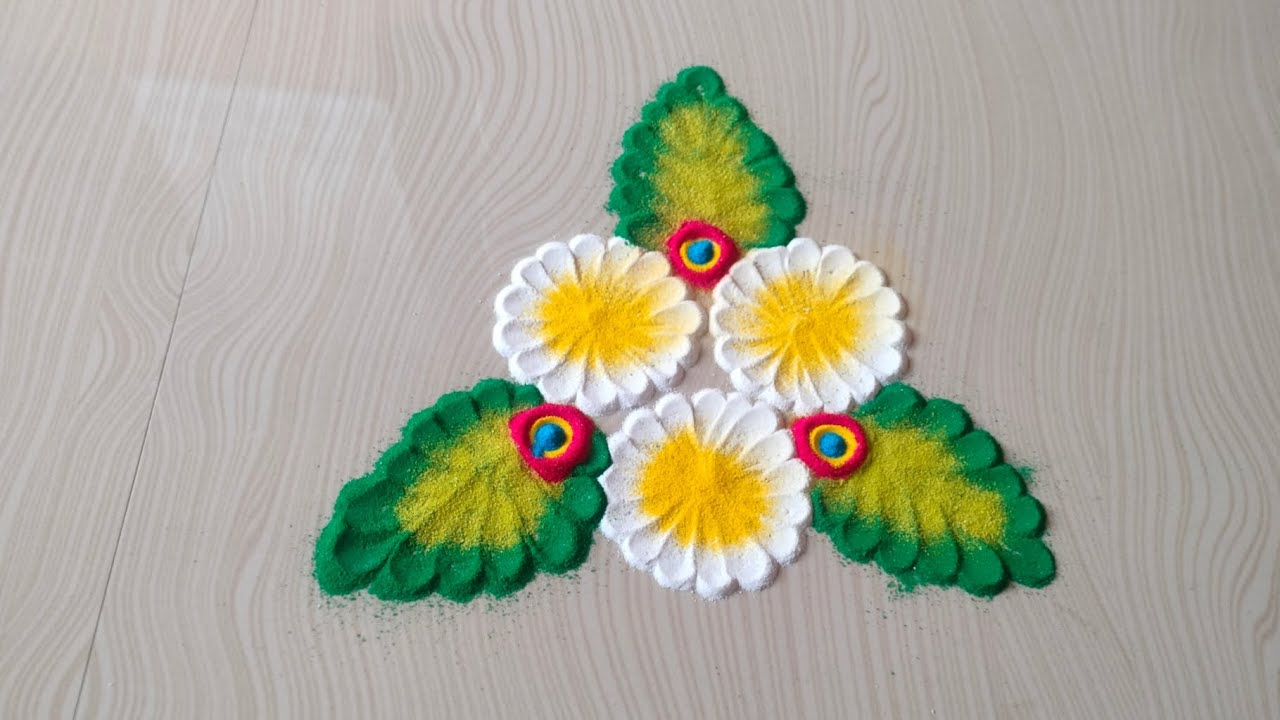 Quick and easy rangoli 🤩. #youtubevideo #easyrangoli #rangolidesigns 