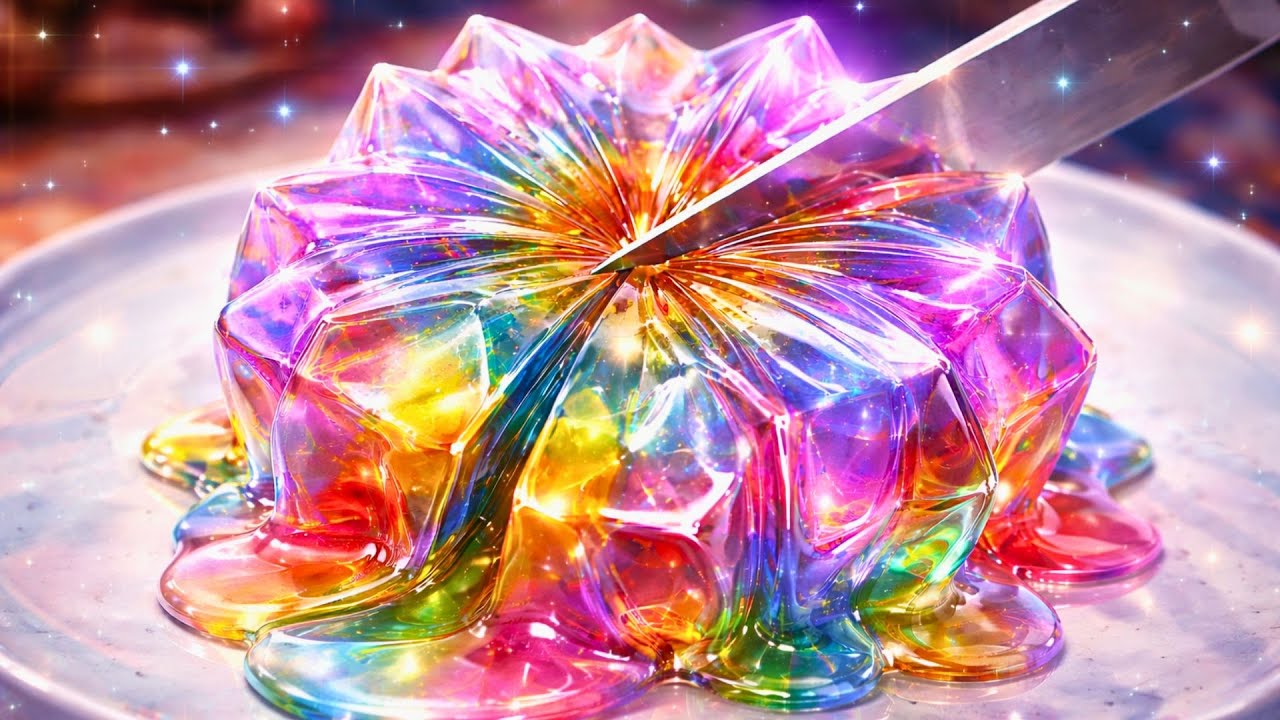 Which Crystal Cake Would You Cut First? 🌈🔪 Visual ASMR