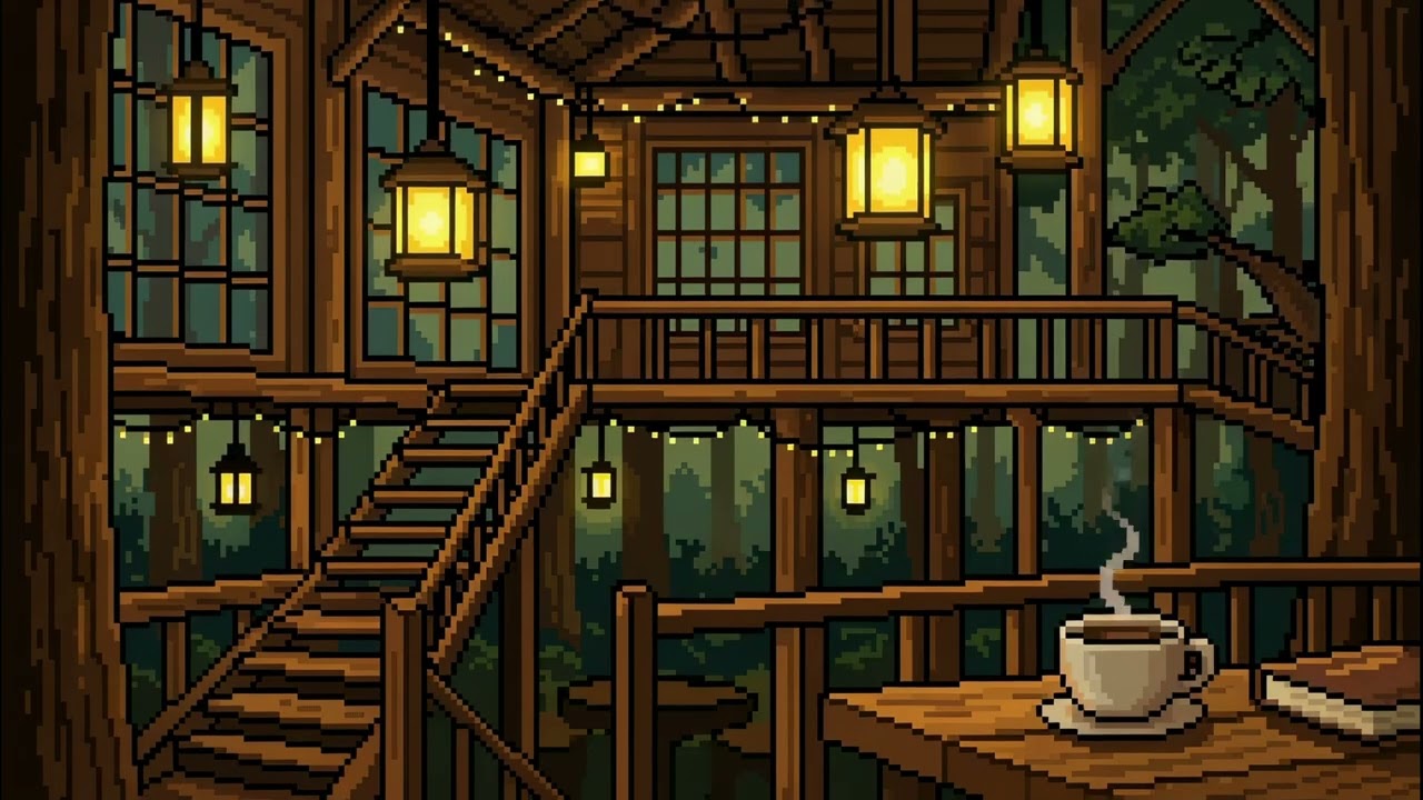 Cozy Pixel Forest Café 🌲☕ | Lo-Fi Background Music for Study