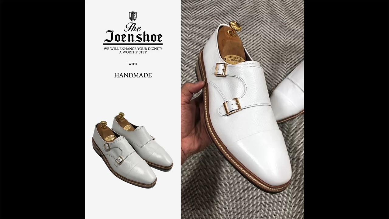 남성수제화 웨인 미들 더블몽크스트랩 화이트오플 #handmadeshoes #남자수제화 #남자구두