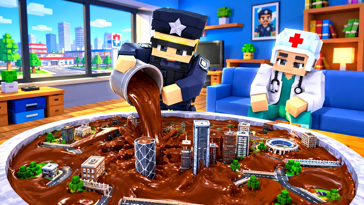 School Party Craft - Police and Doctor Go Inside The Chocolate 🍫 City 😨