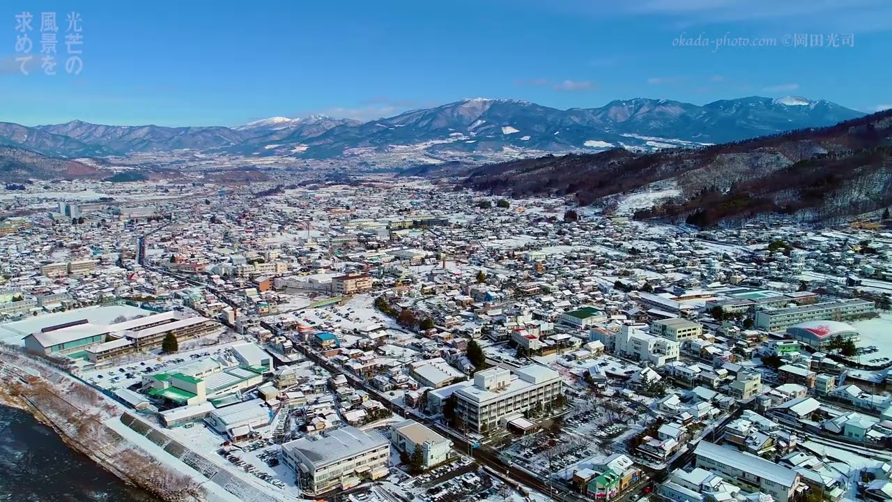 真田の山城 25 雪の丸子城跡 空撮