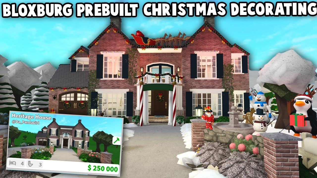 DECORATING A BLOXBURG PREBUILT HOUSE FOR CHRISTMAS... i discovered something new