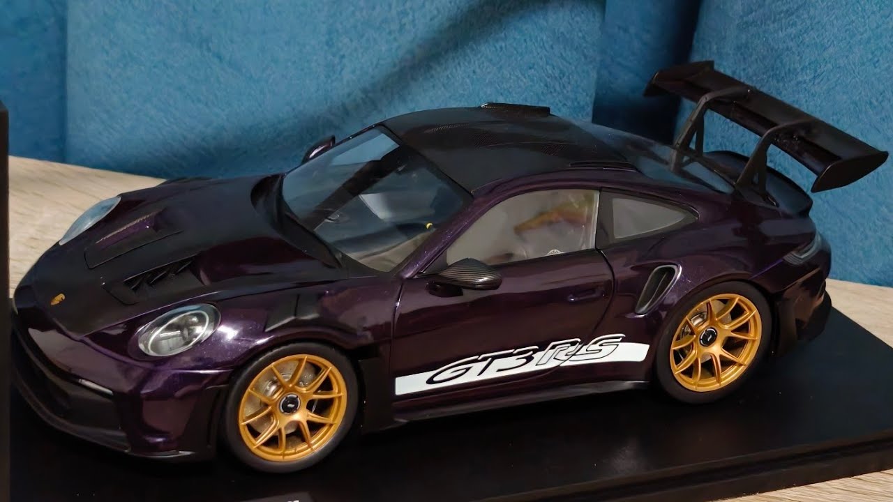 1:18合金模型車:solidos 保時捷 911 GT3 RS  魏斯薩套件-紫羅蘭金屬色