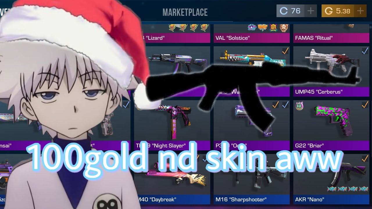 100 gold nd skin aww #standoff2 