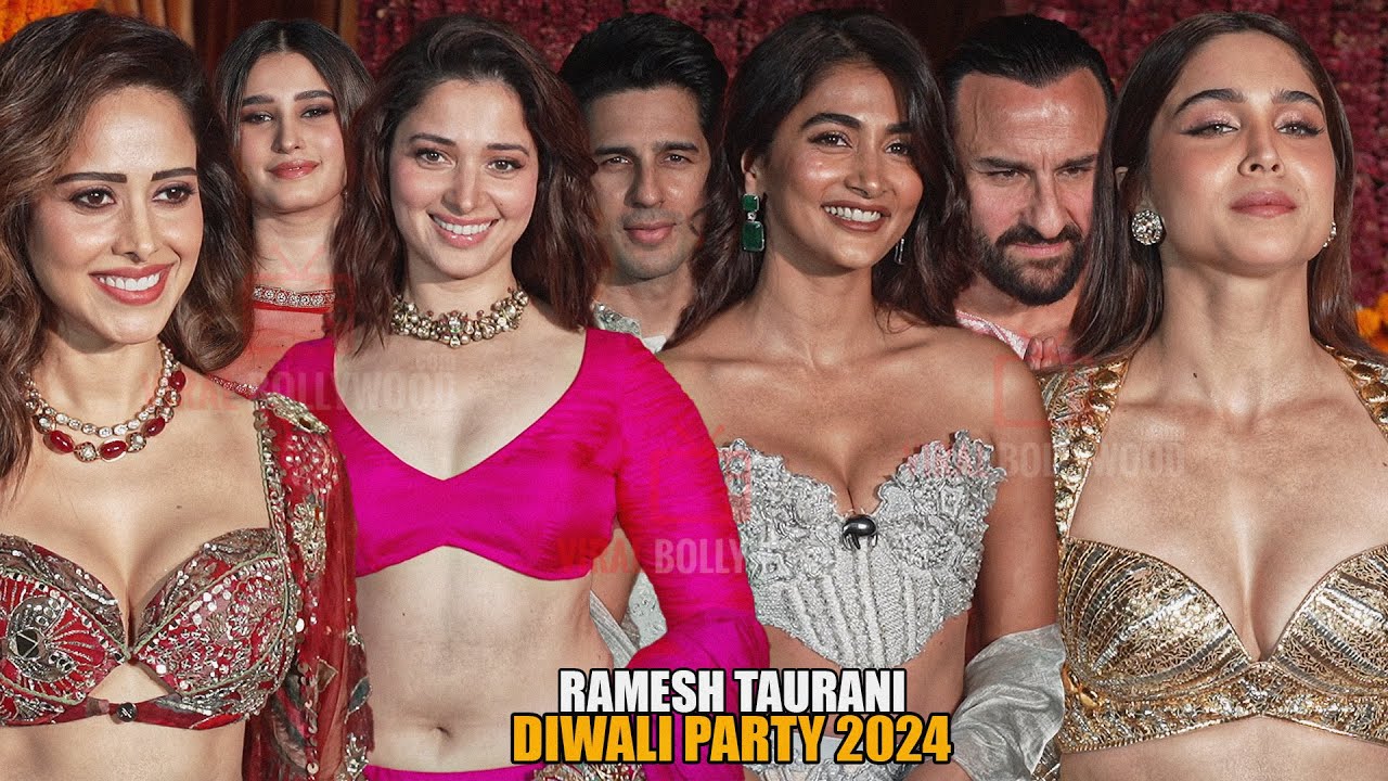 Celebrities arrives at Ramesh Taurani Diwali Party 2024 | Tamannaah, Saif, Pooja, Sonakshi, Sid