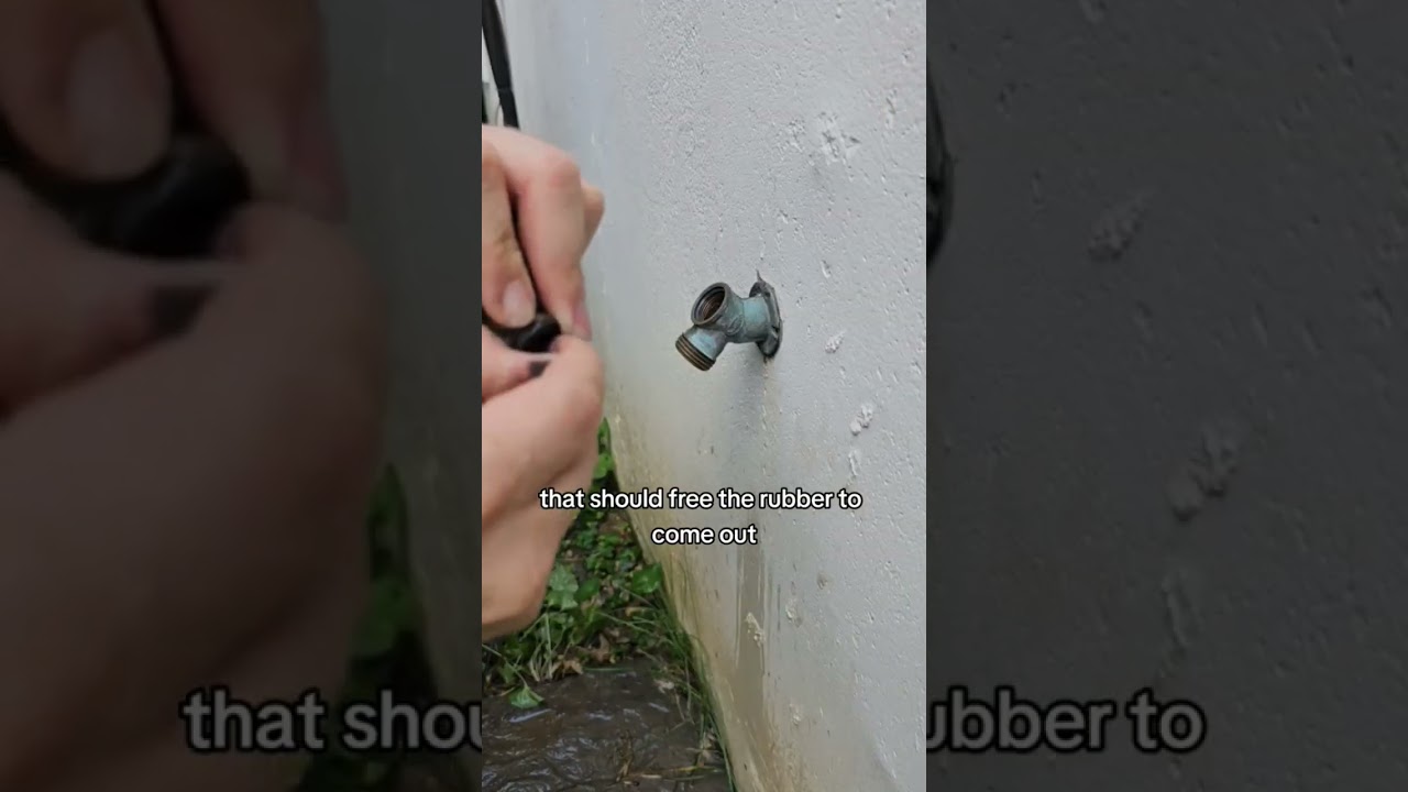 🤪 How to fix a leaky hose bib #diy #plumbing #handyman #howto