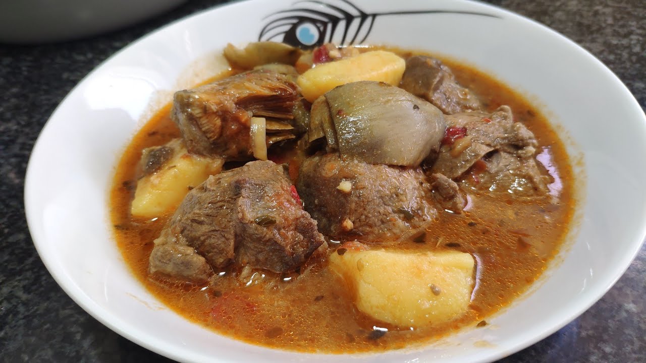 Estofado de magra con patatas y alcachofas 🥔 olla GM 🧅 delicioso!