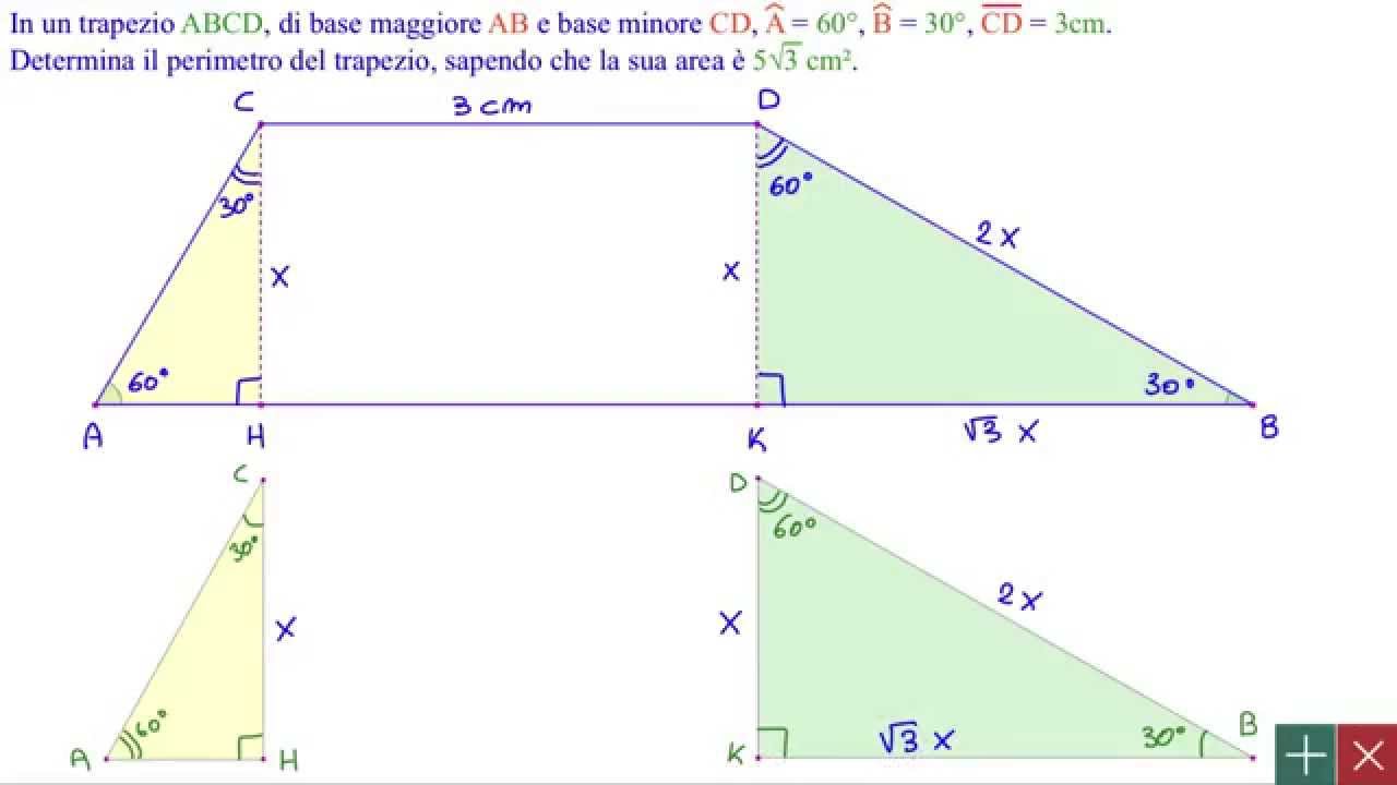 Geometria - Dimostrazione (triangoli rettangoli con gli altri angoli di 30° e 60°)