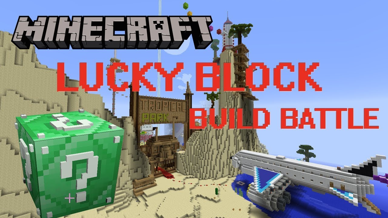 Minecraft: Emerald Lucky Block Build Battle / OUR FIRST VIDEO EVER!
