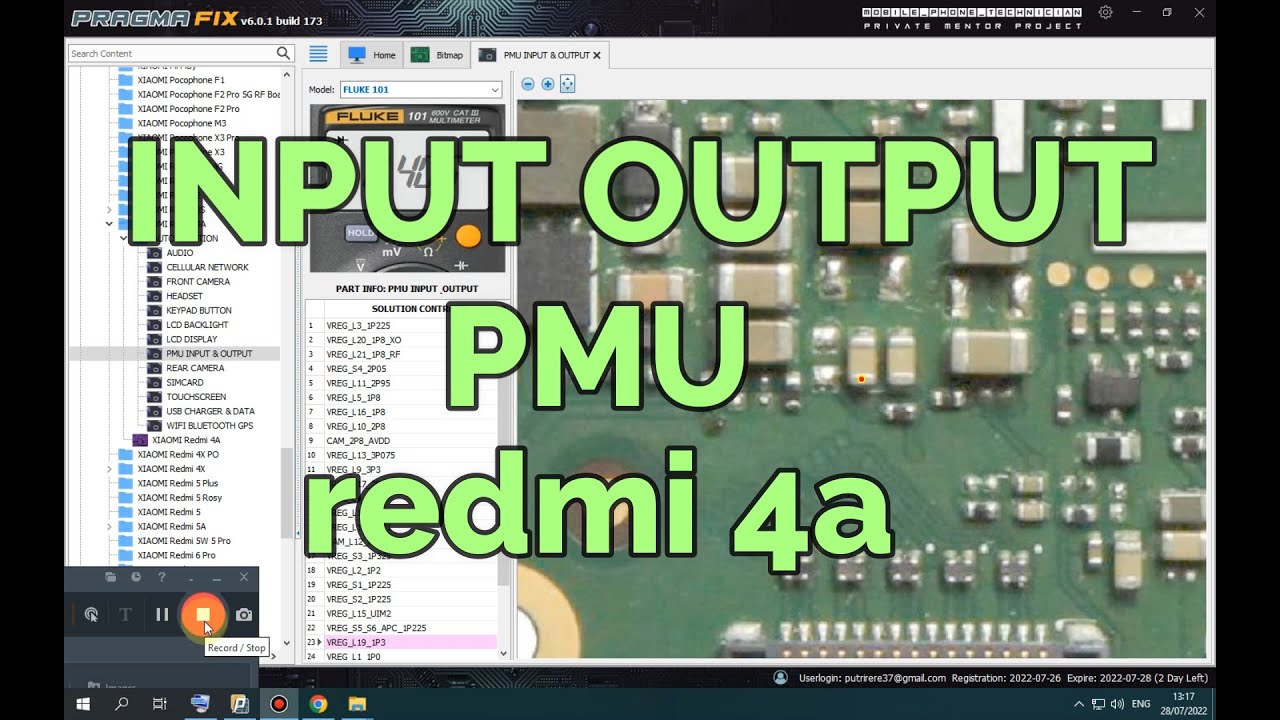 INPUT OUTPUT PMU TEST POINT  REDMI 4A  SCHEMATIK HARDWARE AND SOLUTIONS