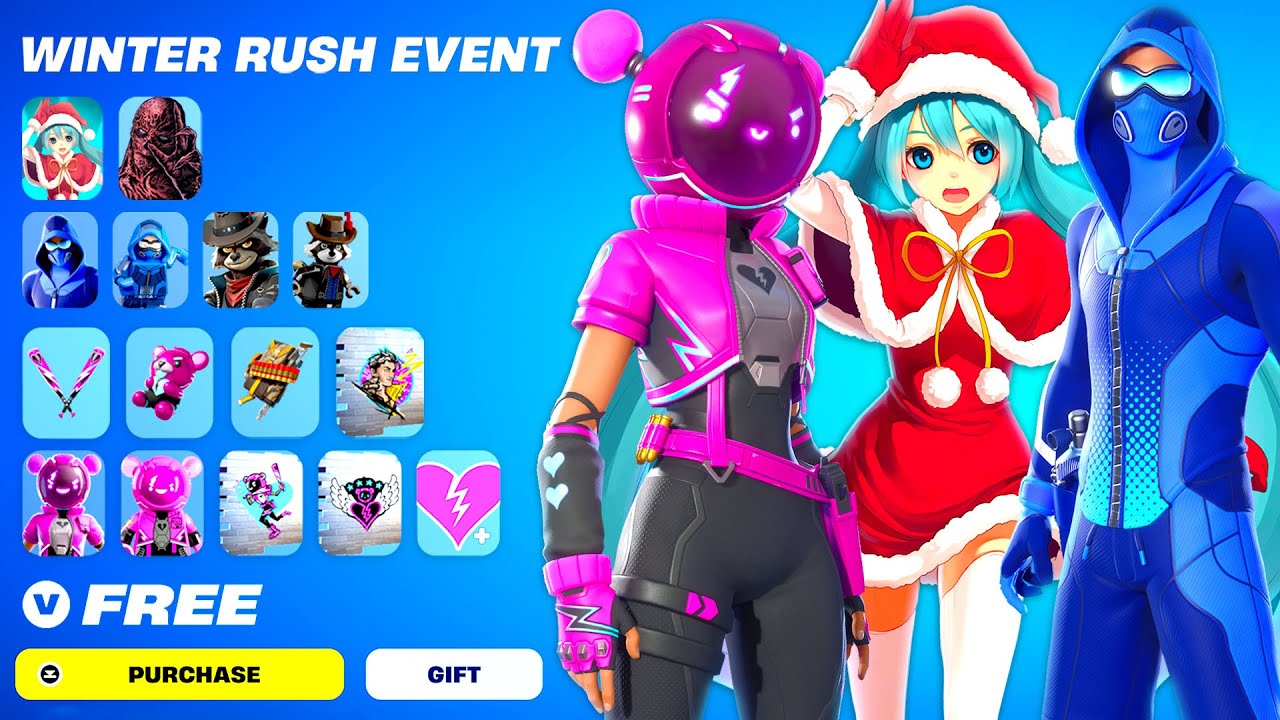 Winter Rush UPDATE Fortnite: FREE Skins, Quest Rewards & New Collab Leaks