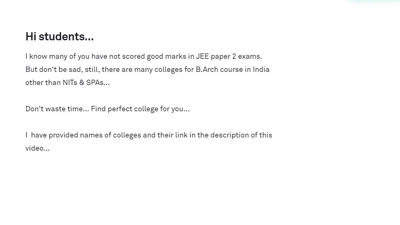 B.Arch colleges other then NITs & SPAs