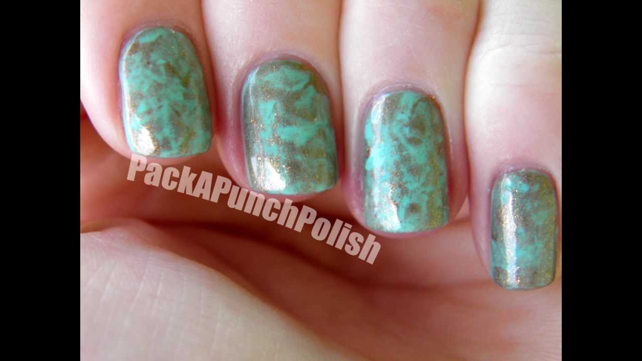 How To Marble Nails Using Plastic Wrap Nail Art Tutorial