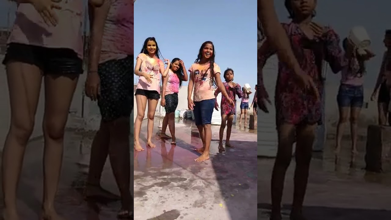 Holi celebration in Bihar by sweet girl