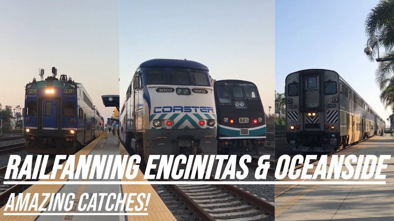 Railfanning Encinitas and Oceanside ft HOLIDAY EXPRESS, FAST TRAINS, AMTRAK, METROLINK, COASTER