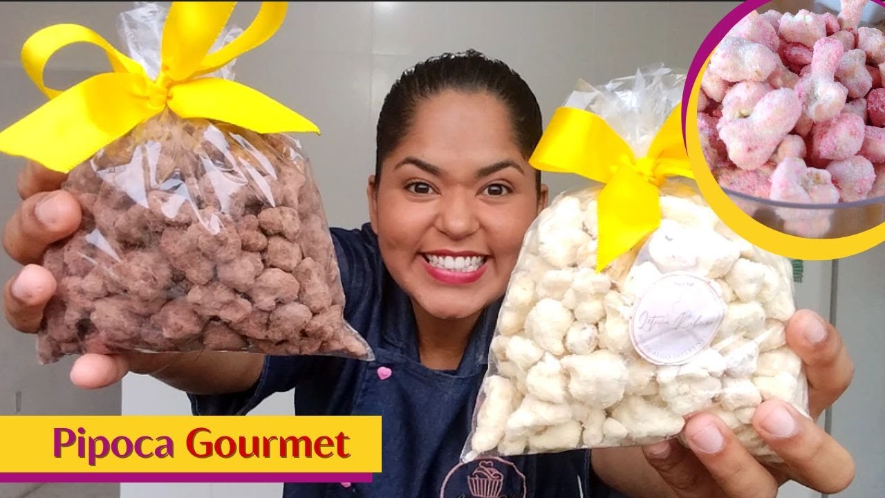 Receita de Pipoca Gourmet Fácil - 3 Sabores SUCESSO DE VENDAS - Ninho, Chocolate e Morango