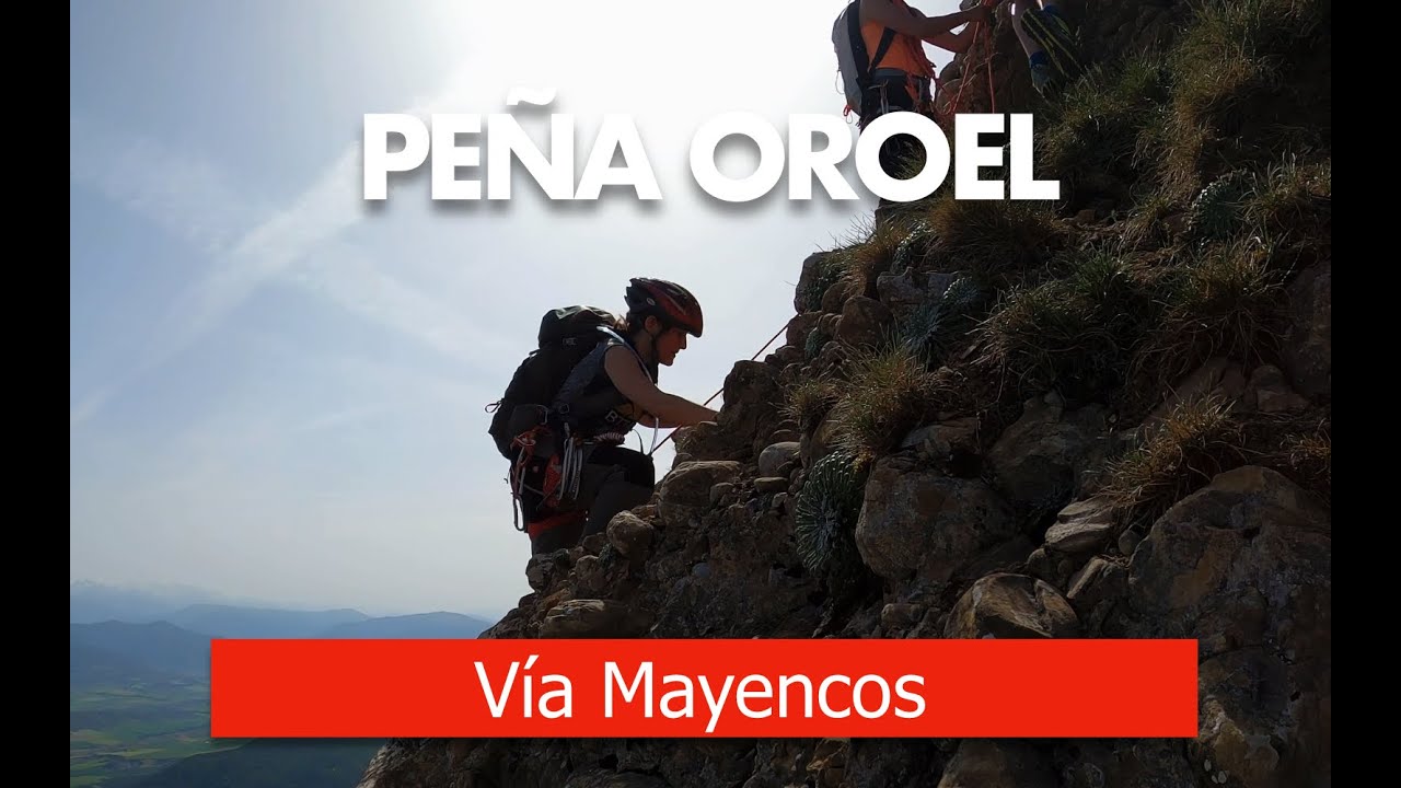 A la cruz de la Peña Oroel por la Via Mayencos (4K), ... no volveremos a subir por otro sitio