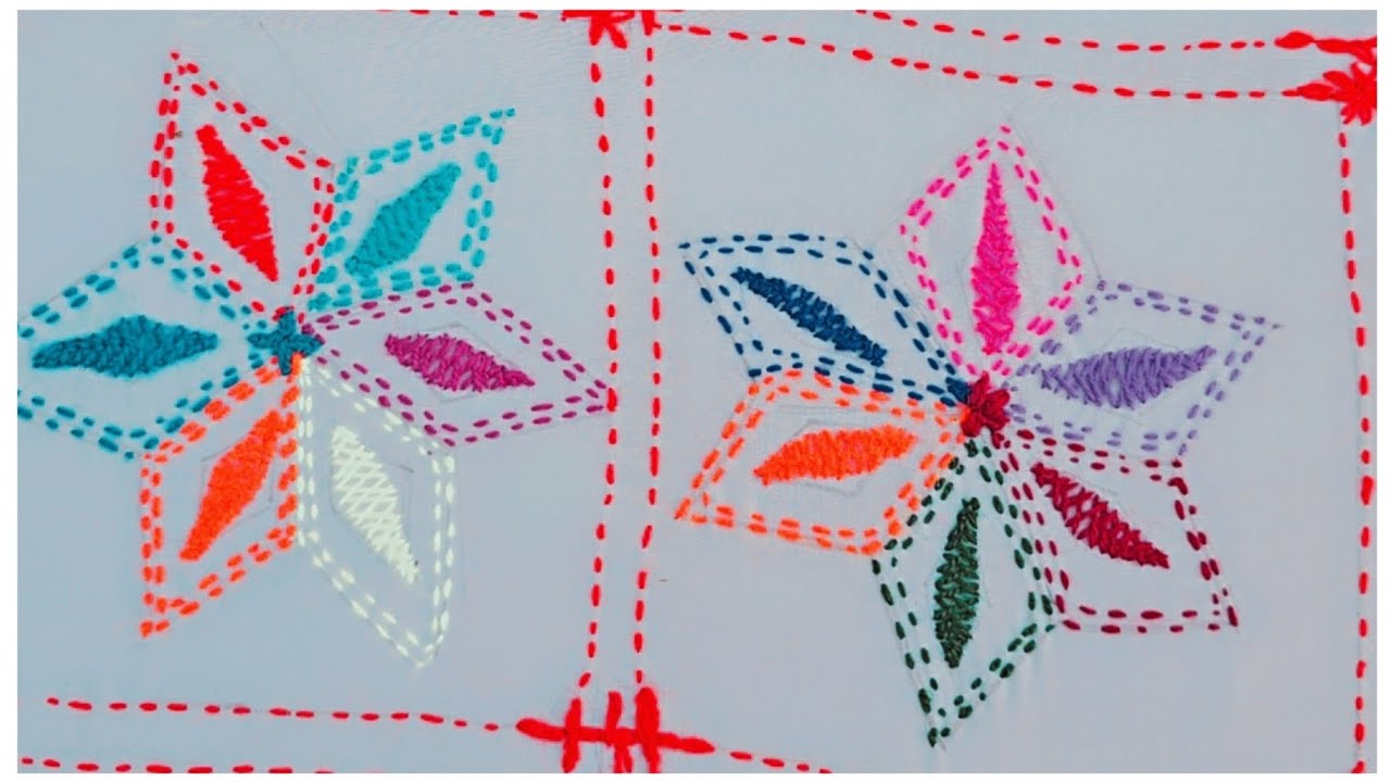 Beautiful hand embroidery Bangladeshi traditional nakshi kantha design ||