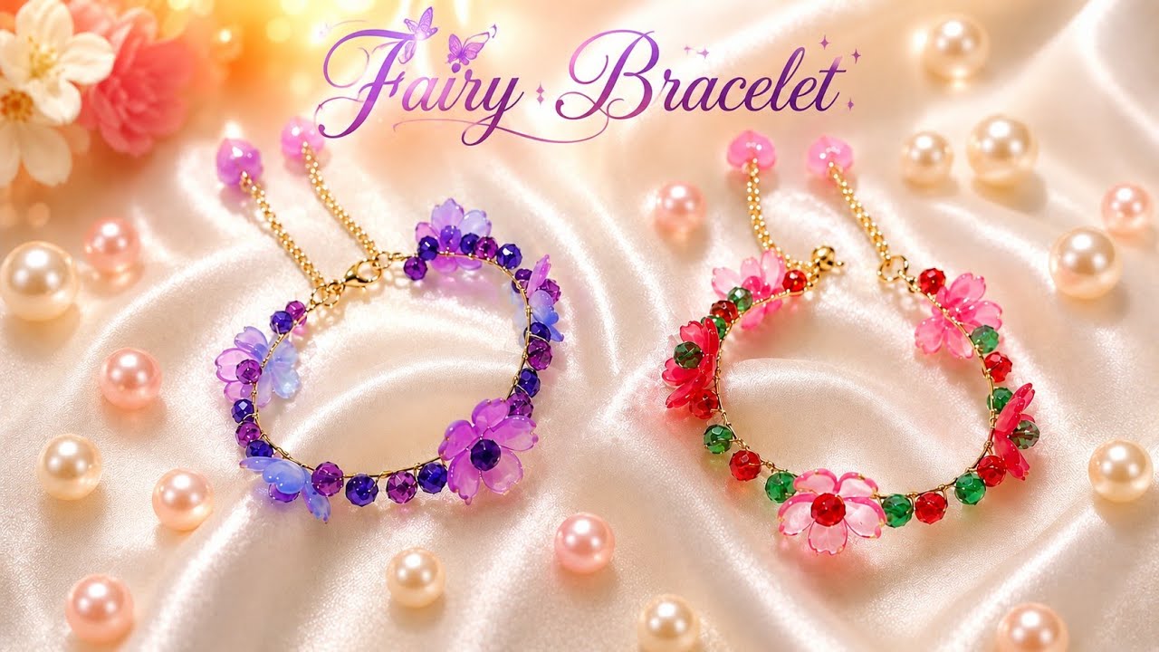 Fairy bracelet making handmade tutorial 🧚new style fairy bracelet 💜💜❤️❤️