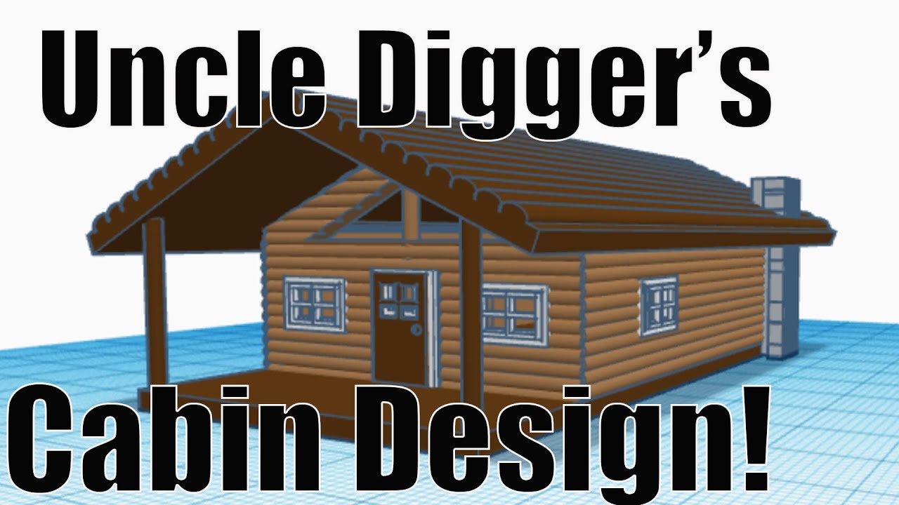 Tinkercad Design of Scale Model Railroad Cabin Kit for 3D Printing Uncle Digger's Cabin Part I