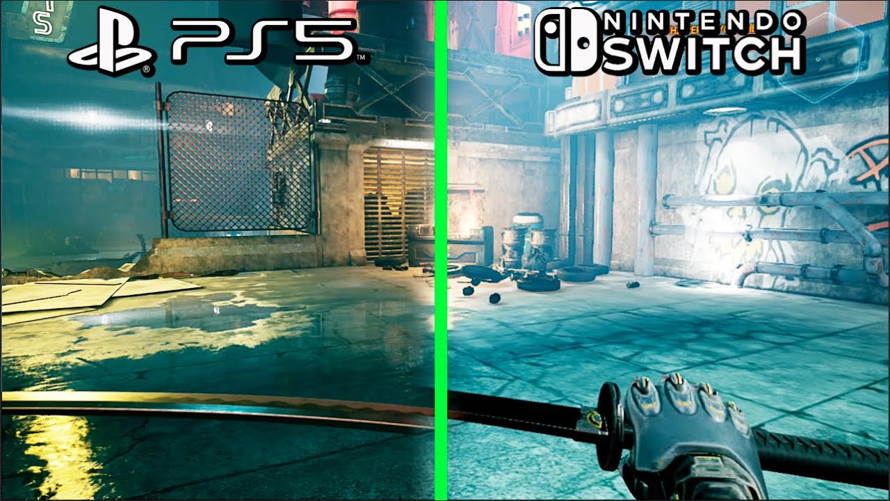 Switch vs PlayStation 5 Ghostrunner Comparison (Cyberpunk Game)