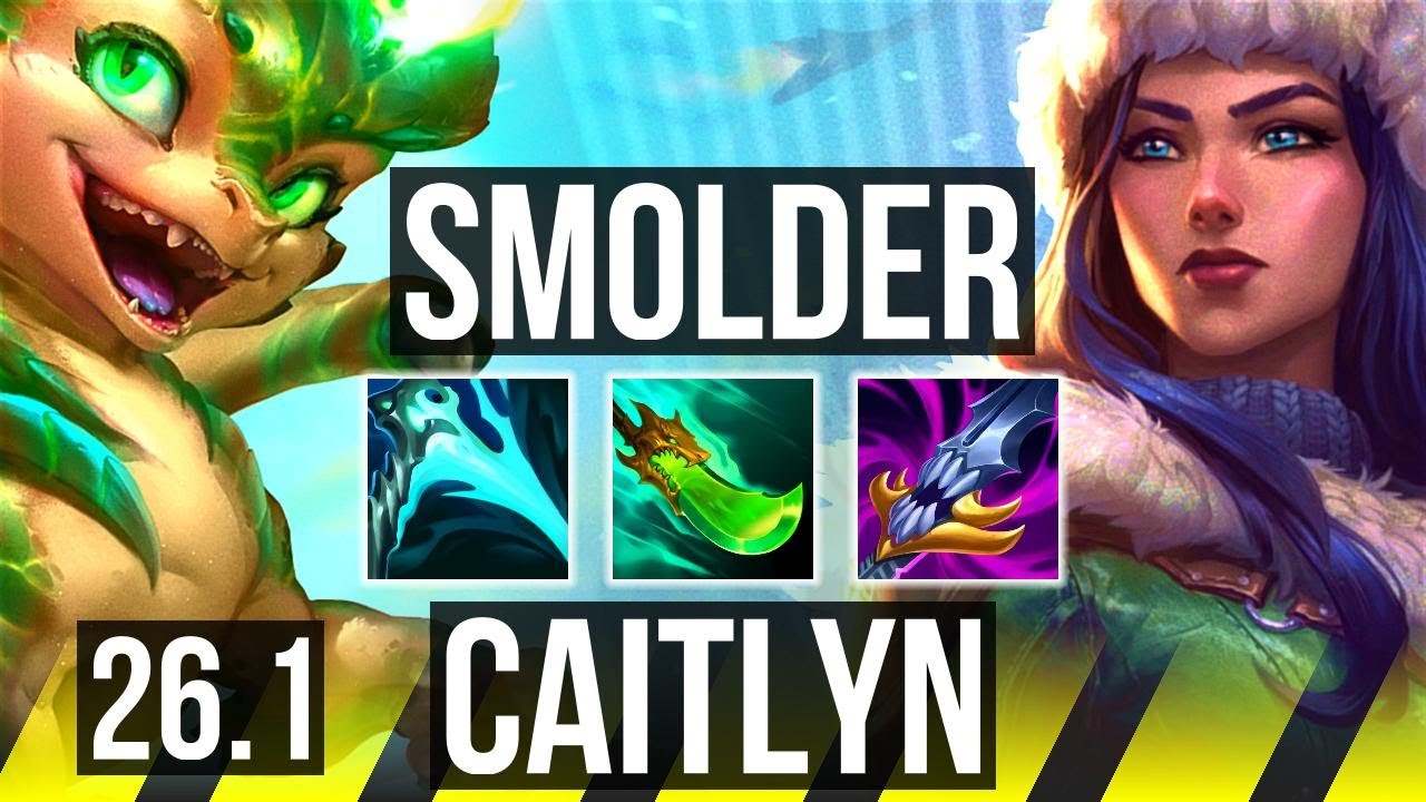 SMOLDER & Pyke vs CAITLYN & Nidalee (ADC) | Good KDA: 18/1/6 | EUW Master | 26.1
