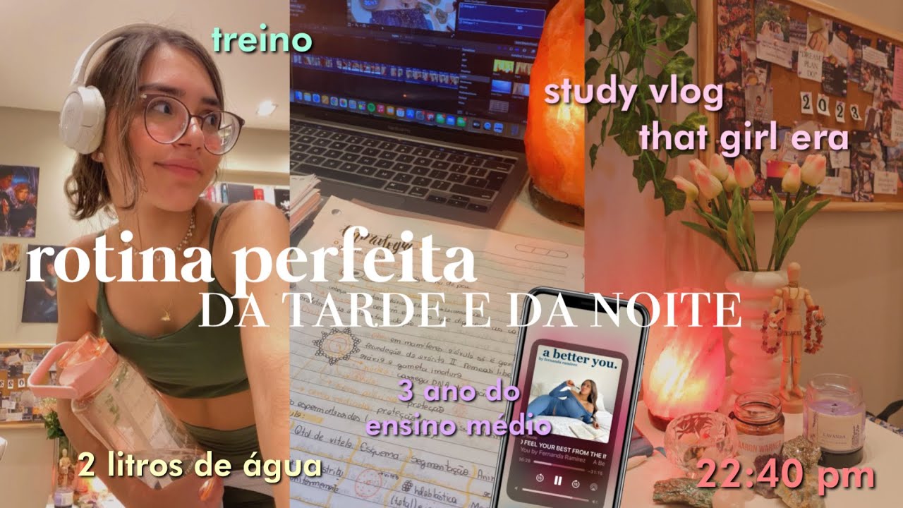 Rotina perfeita da tarde e da noite| Study vlog* 🌷that girl era |life glow up ep.3| hello Belah