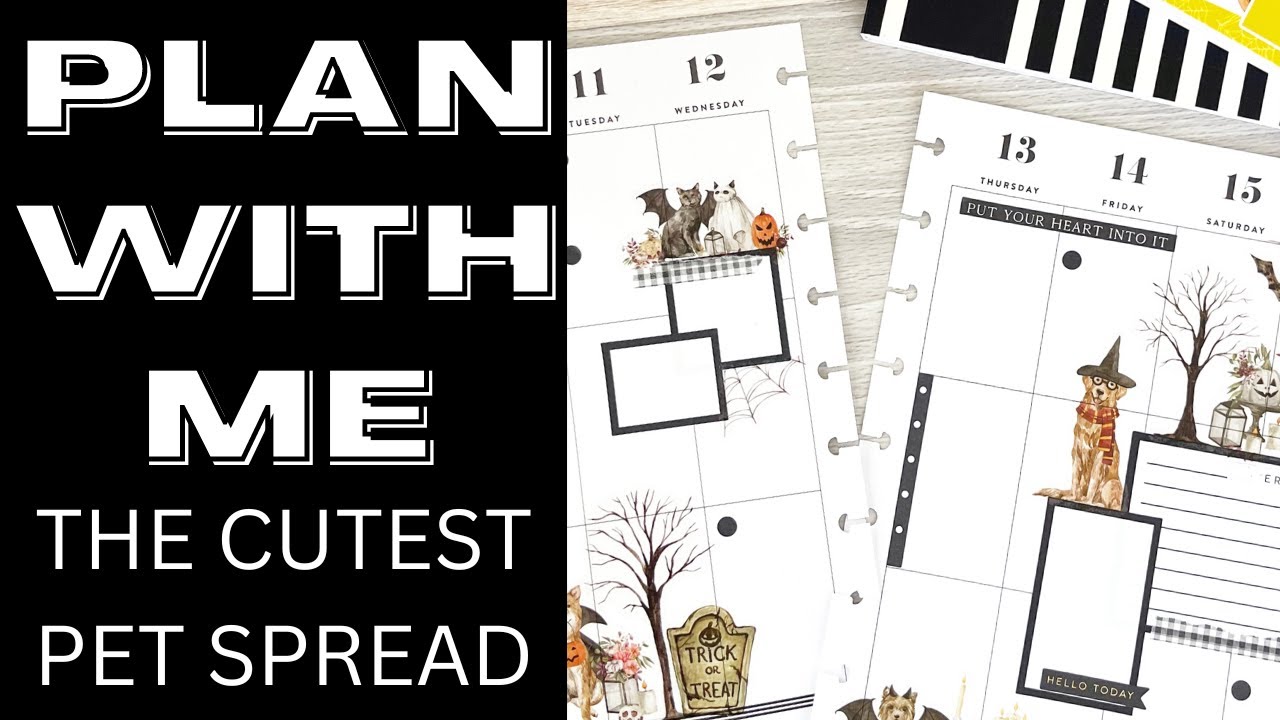 PLAN WITH ME | CLASSIC HAPPY PLANNER | PLANYTHING HALLOWEEN STICKER BOOK | HALLOWEEN PETS