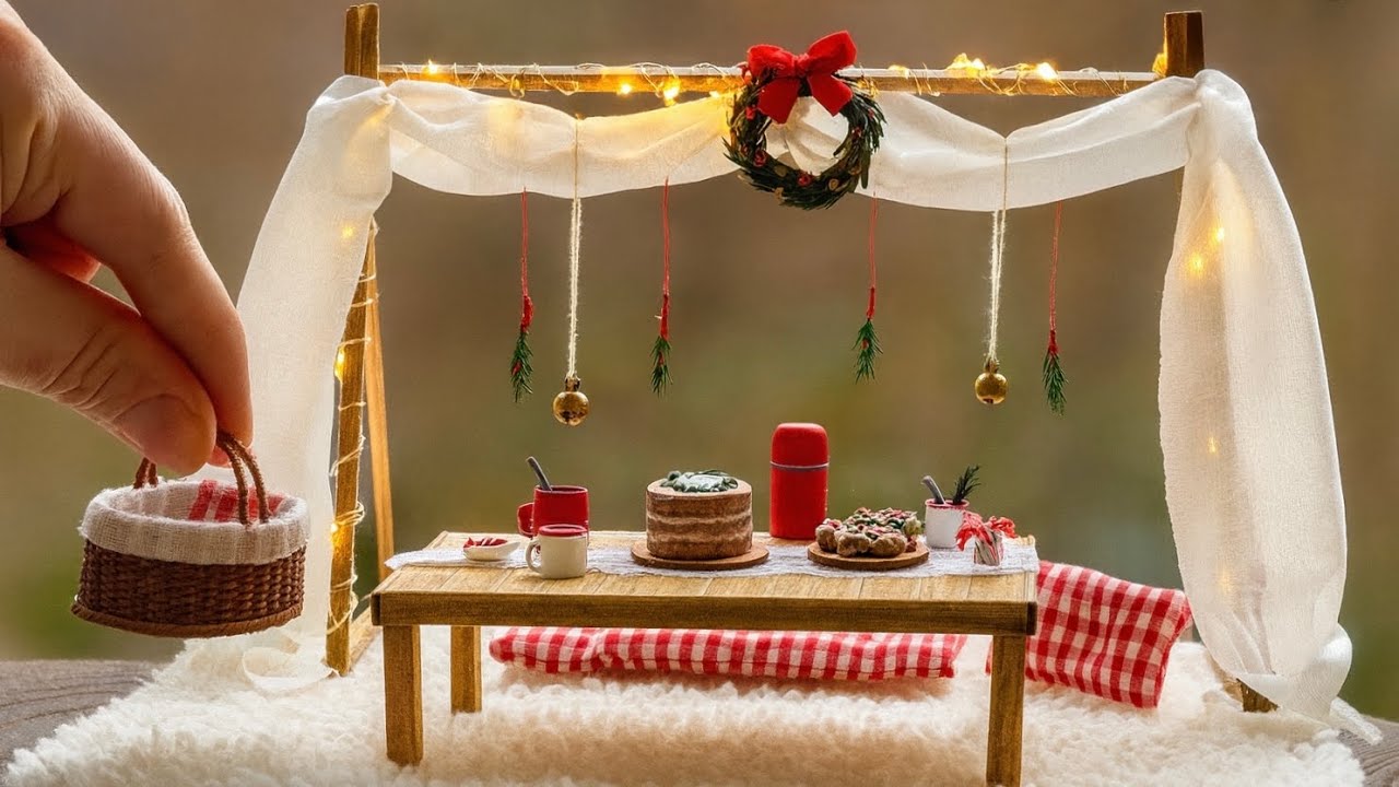 Creating a Magical Christmas Miniature Picnic Scene (Step by Step)