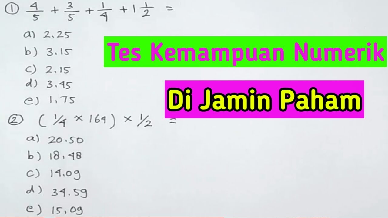 Tes Kemampuan Numerik ( Tes perusahaan , Tes CPNS )