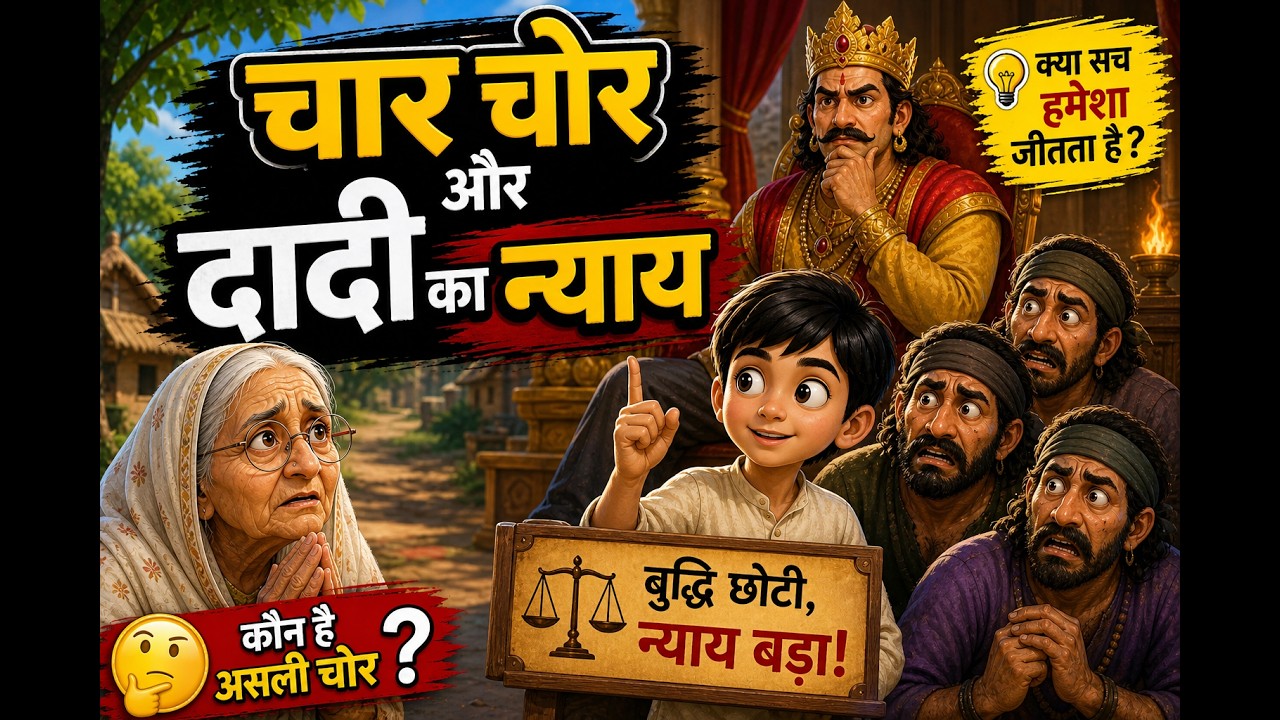 चार चोर और दादी का न्याय | एक बच्चे ने किया ऐसा फैसला कि सब हैरान रह गए 😲 #viral #viralstory