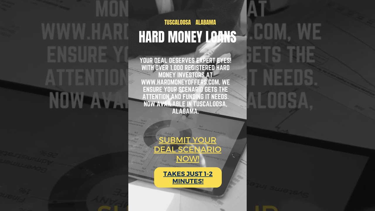 Commercial Hard Money Loans in Tuscaloosa Alabama...Money for Real Estate Investors!