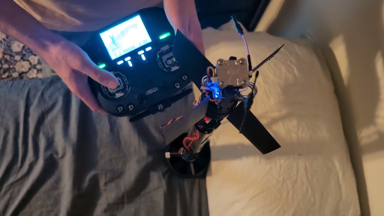 EDF Rocket Drone Powered On – Steering Fin Test with RC and Servo Motors in Action
