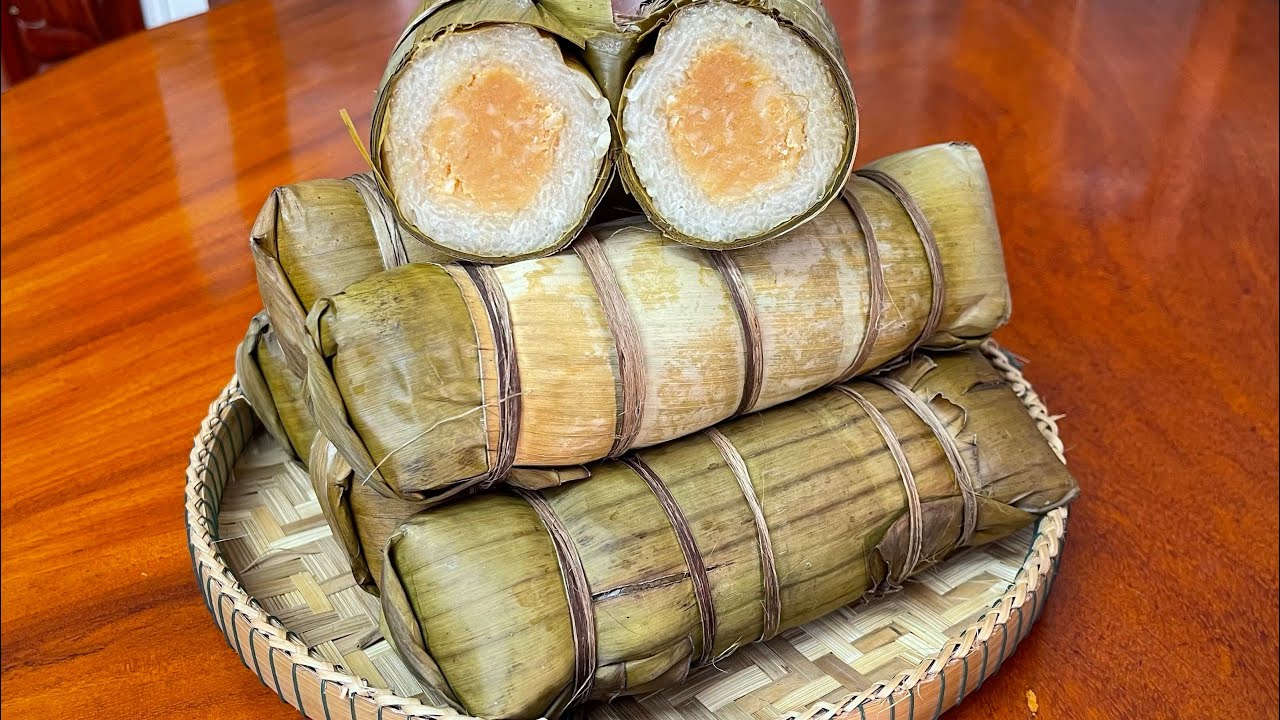 របៀបវេចនំអន្សមផ្អែម || Sticky Rice Cake with Sweet Mung Bean Filling