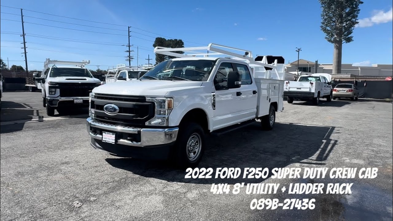 2022 FORD F250 SUPER DUTY CREW CAB 4X4 8' UTILITY + LADDER RACK 089B-27436