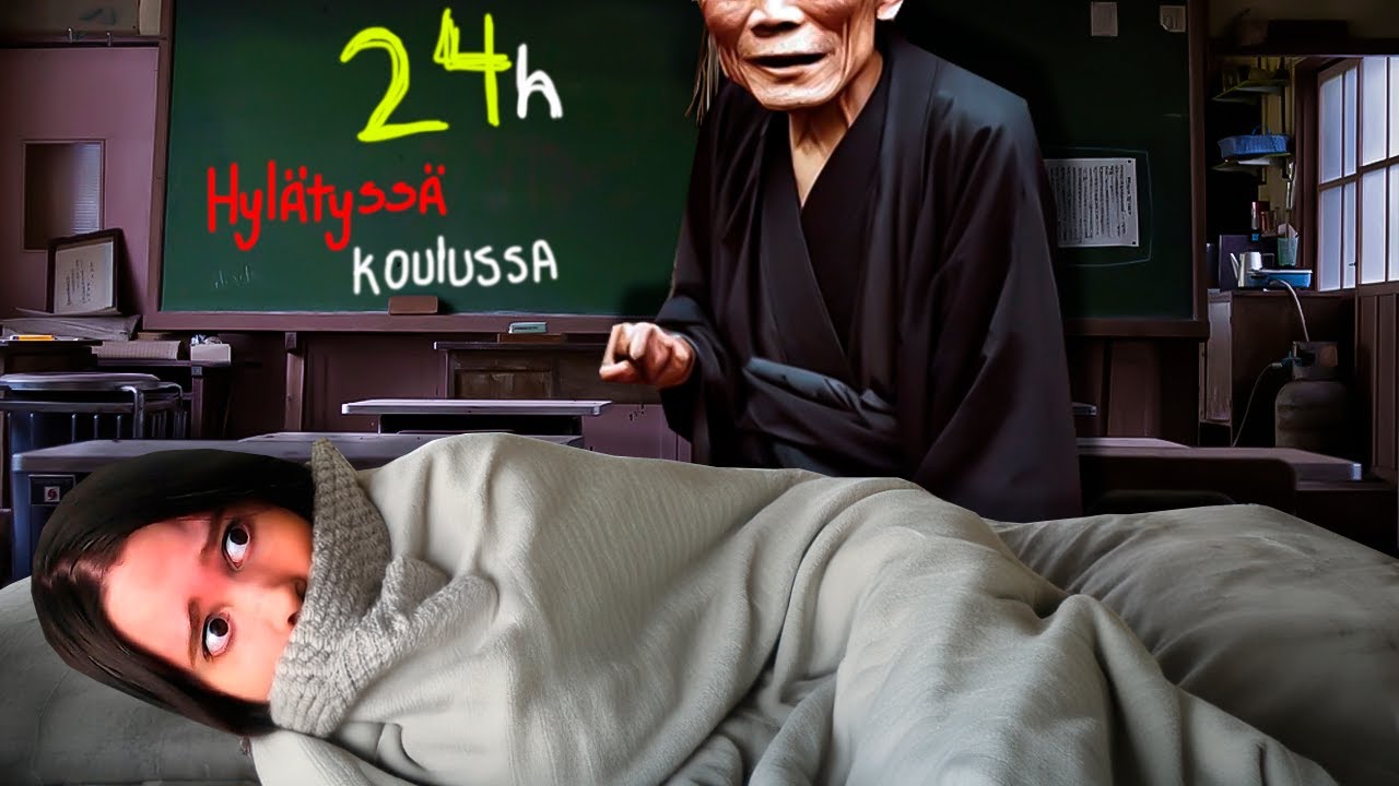 Olin Y&ouml;t&auml; HYL&Auml;TYSS&Auml; Japanilaisessa KOULUSSA (24h haaste)