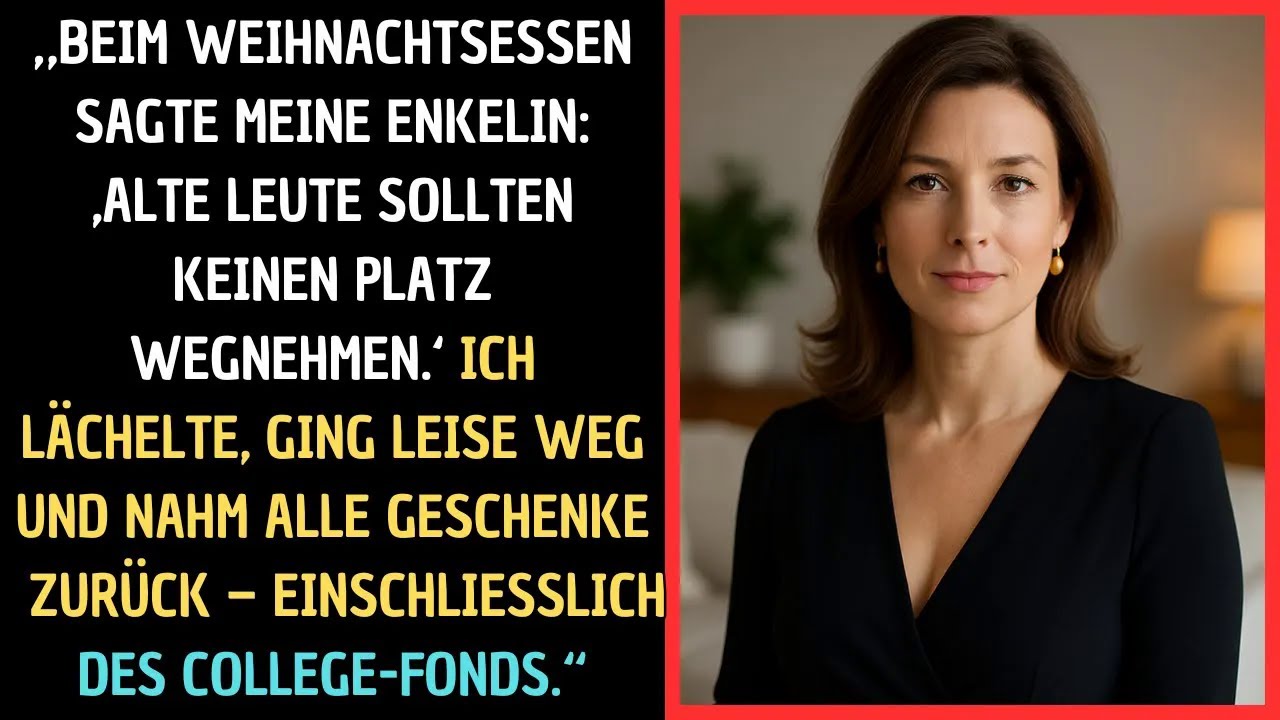 Sie verspottete mich zu Weihnachten  Ich lächelte – und strich ihren College Fonds