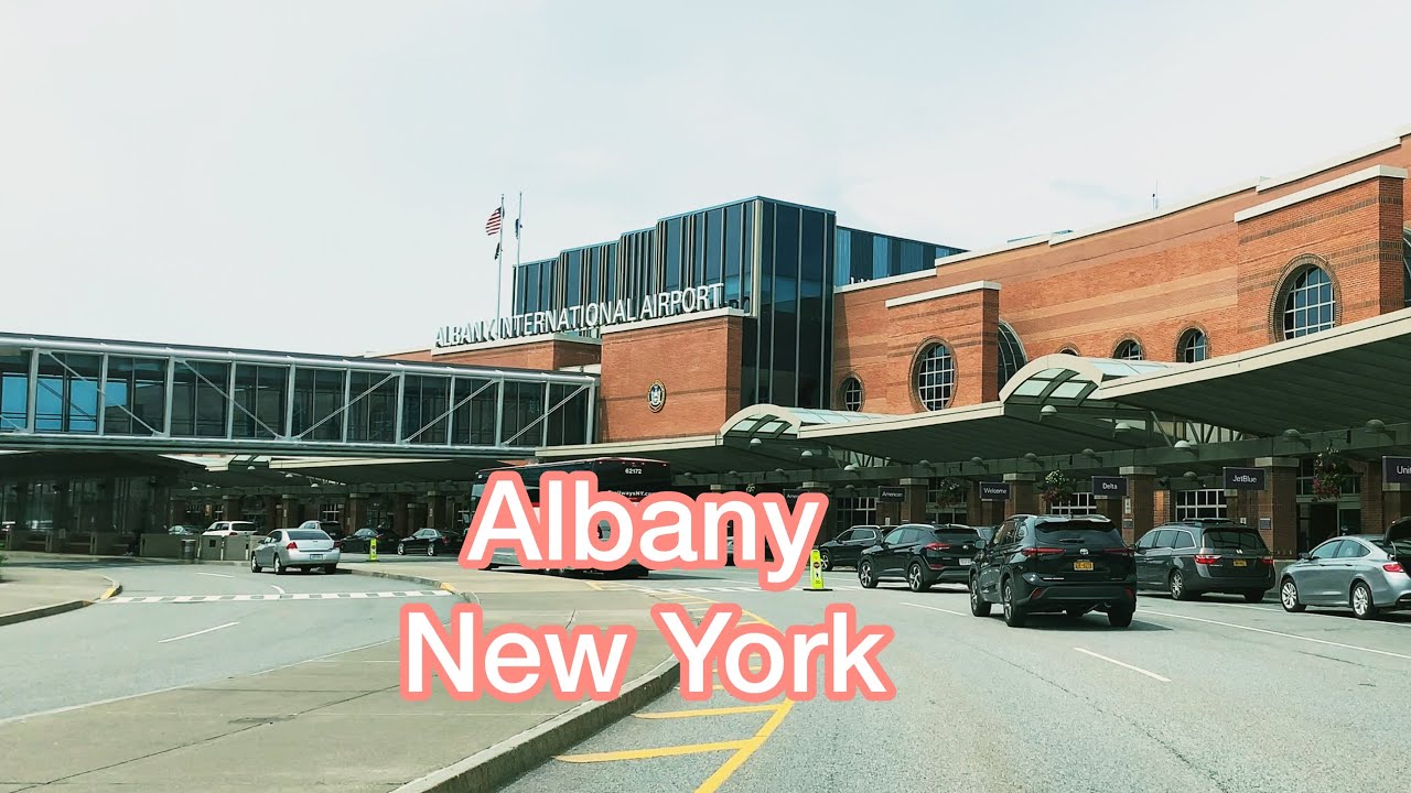 Driving Through Albany International Airport and Wolf Road in Capital Region of New York State