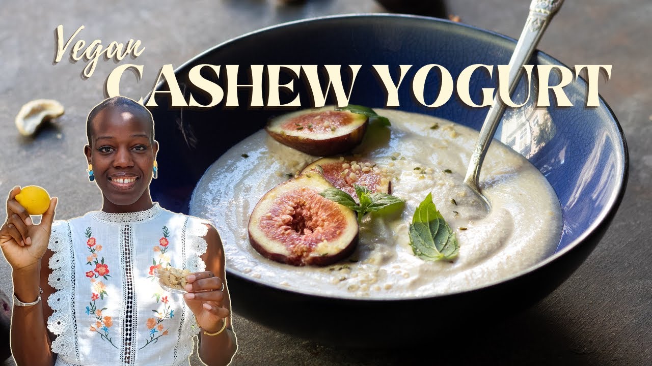 VEGAN CASHEW YOGURT without Probiotic Pills | making yogurt with LEMONS - Creative Phebe Cooks
